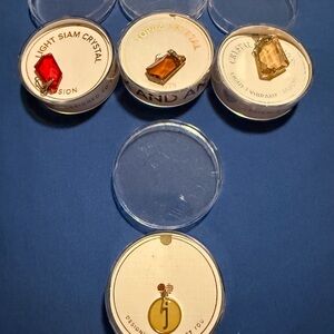 Alex and Ani Crystal Charms - Red, Orange, Gold, J